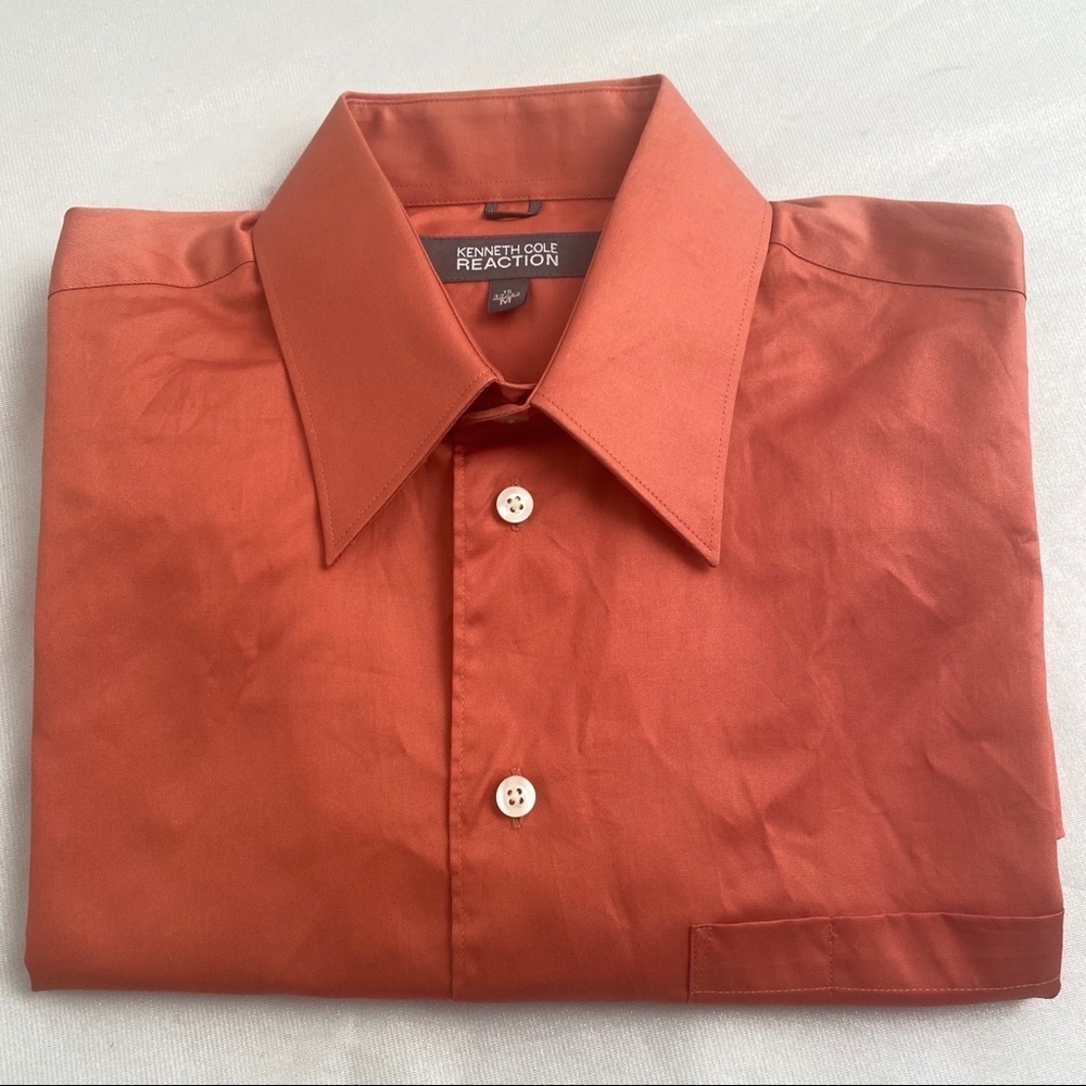 Kenneth Cole Reaction burnt orange button down shirt